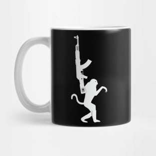 Funny monkey with AK in his hands Mug